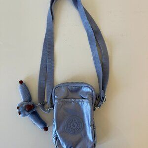 Kipling Blue Tally Metallic Crossbody Phone Bag